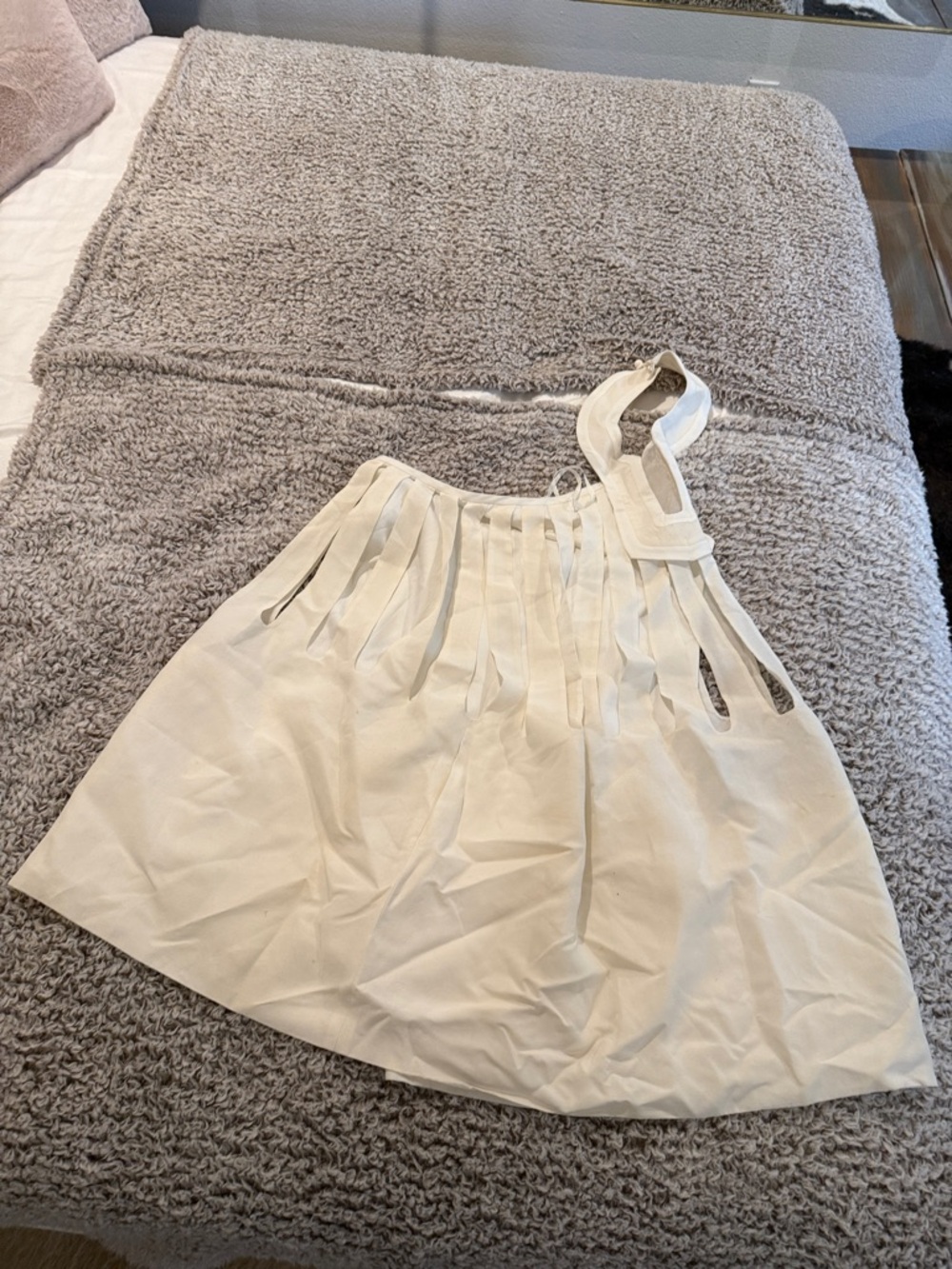 Diane Von Furstenberg Cream Circle Skirt with Fringe Detail